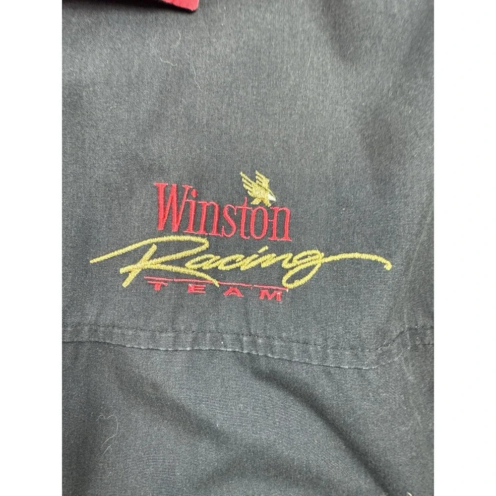 Vintage NASCAR Winston Cup Series Jacket Mens L Black Auto Racing Made USA 90s